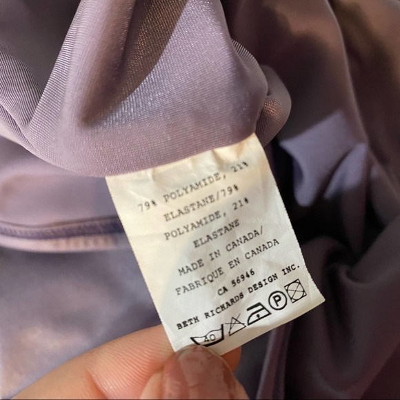 BETH RICHARDS METALLIC‎ PURPLE Size small  ONE PIECE SWIMSUIT - Picture 5 of 6